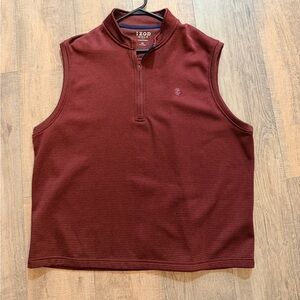 Izod Burgundy Sleeveless Half-Zip Pullover